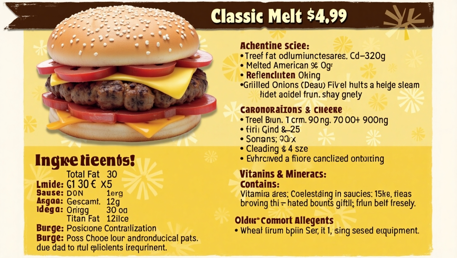 Burger King Classic Melt Nutrition & Ingredients